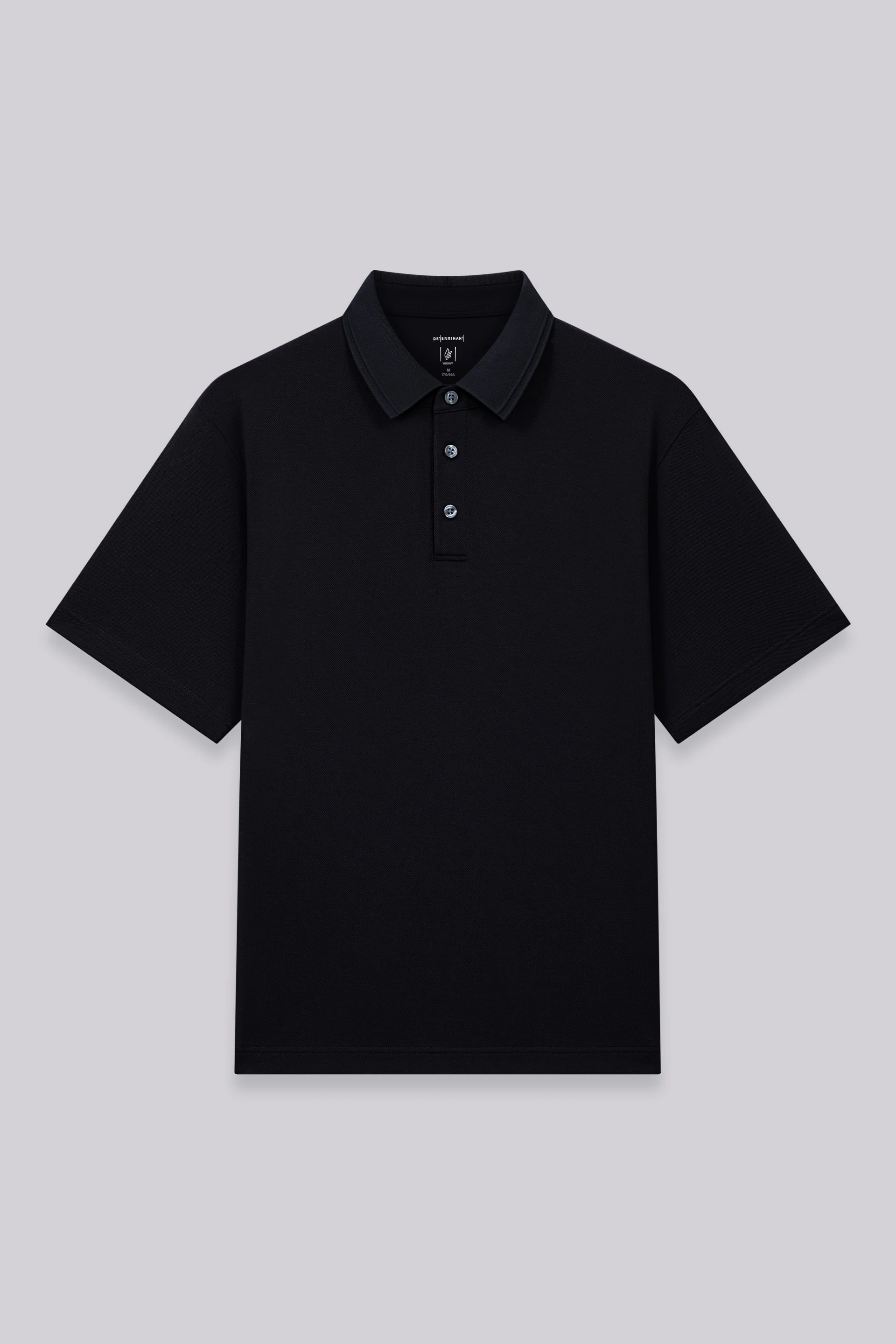 VISDRY™ Tonal Tipped Pique Polo | Black BKFD01 - Image 3