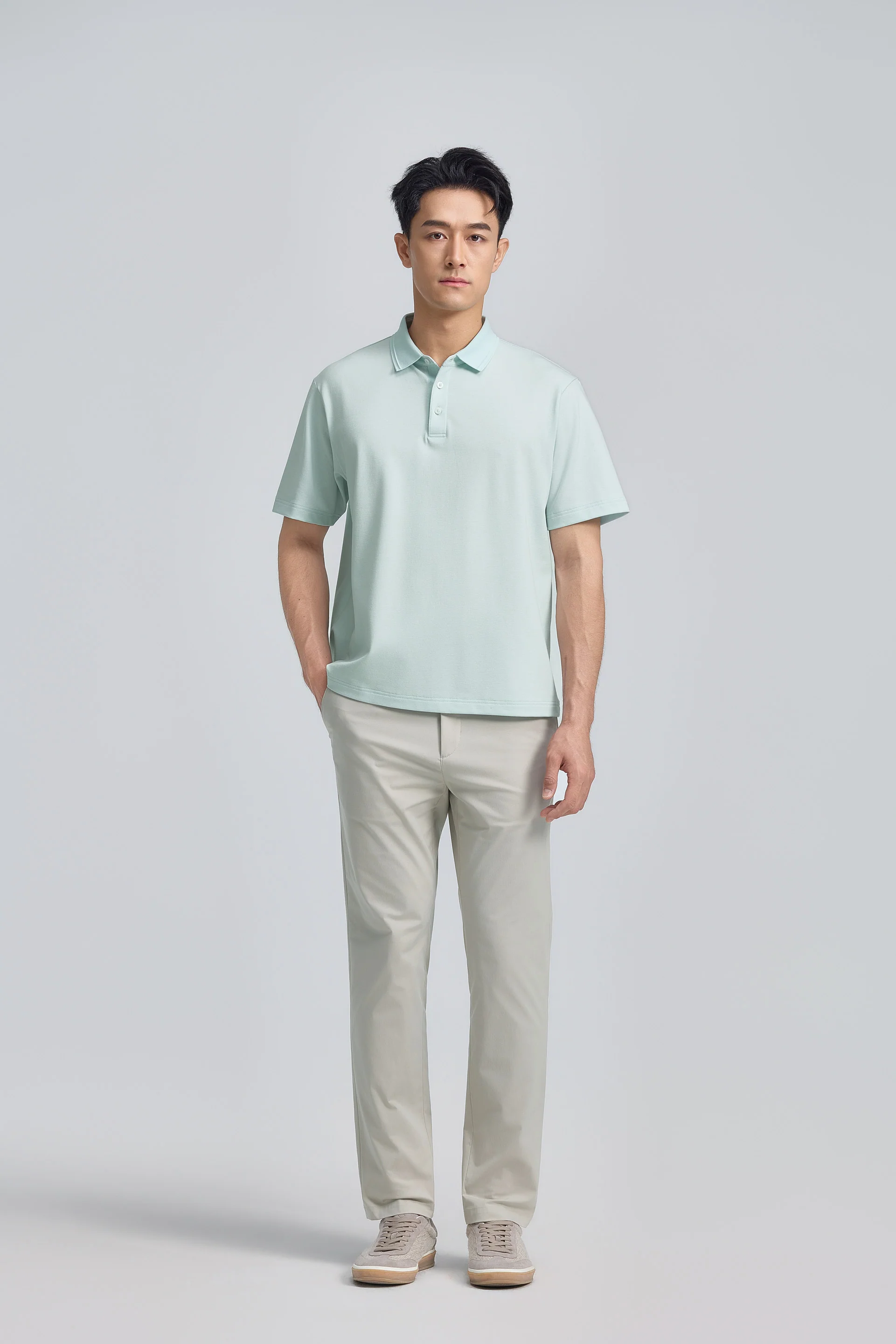 VISDRY™ Tonal Tipped Pique Polo | Seafoam Green PT4610 - Image 2