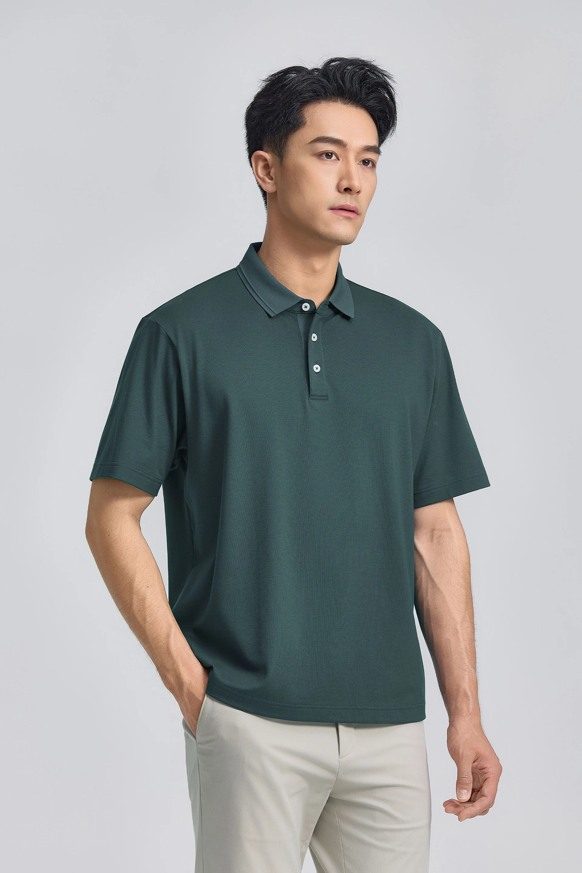 VISDRYâ„¢ Tonal Tipped Pique Polo | Teal Green PT316C
