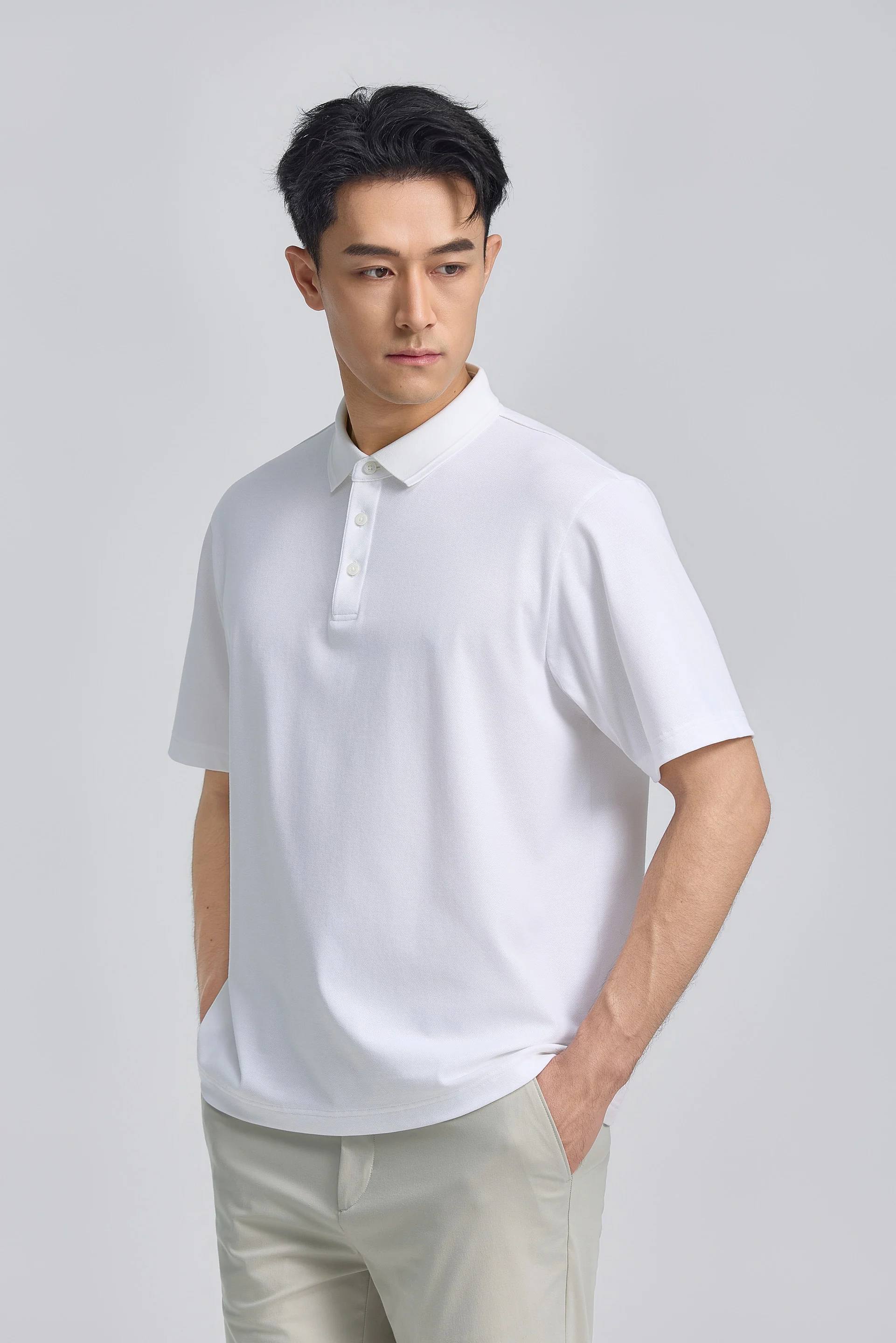 VISDRY™ Tonal Tipped Pique Polo | White WH001Z