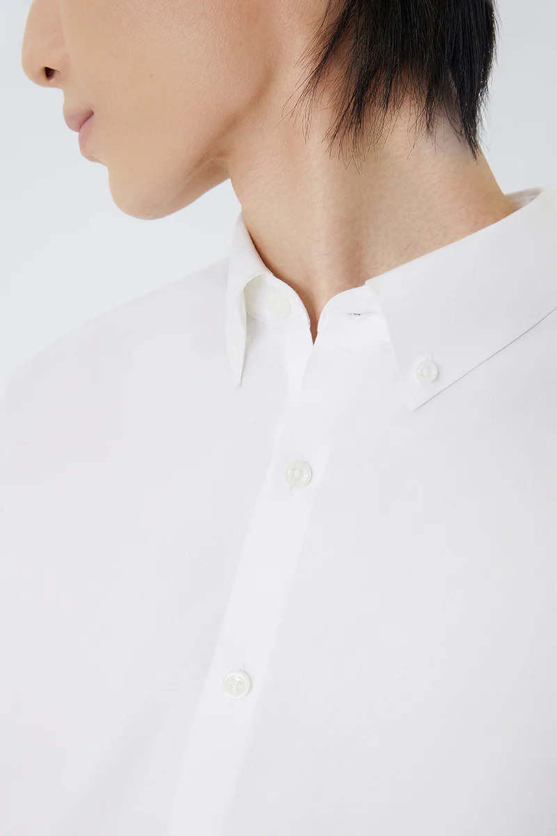 VISDRY™ Twill Button-Down Smart Shirt | White WH001Z - Image 2
