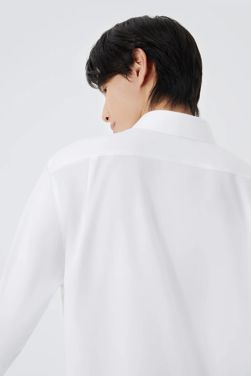 VISDRY™ Twill Button-Down Smart Shirt | White WH001Z - Image 3