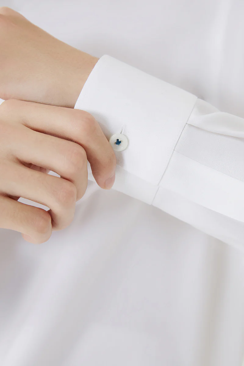 VISDRY™ Twill Button-Down Smart Shirt | White WH001Z - Image 4