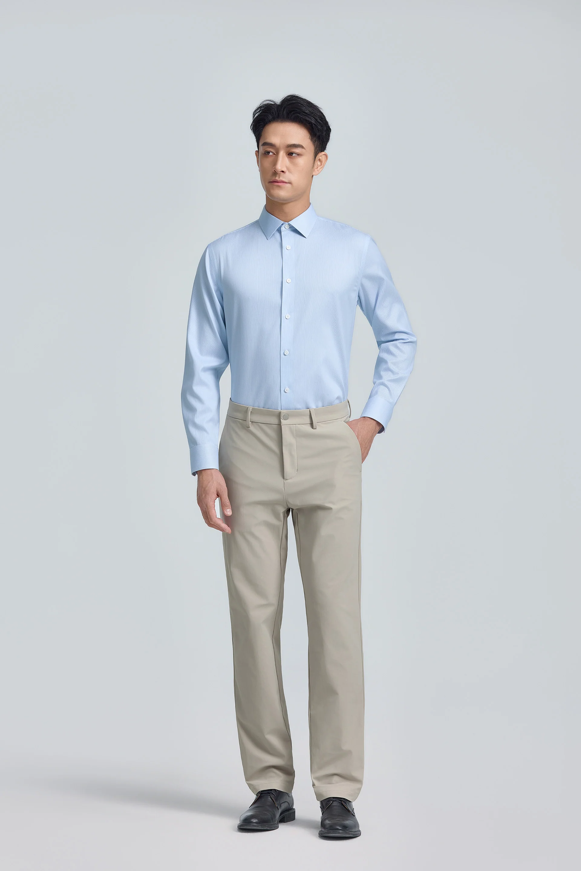 VISDRY™ Twill Dress Shirt | Light Blue Stripes 18151N - Image 10