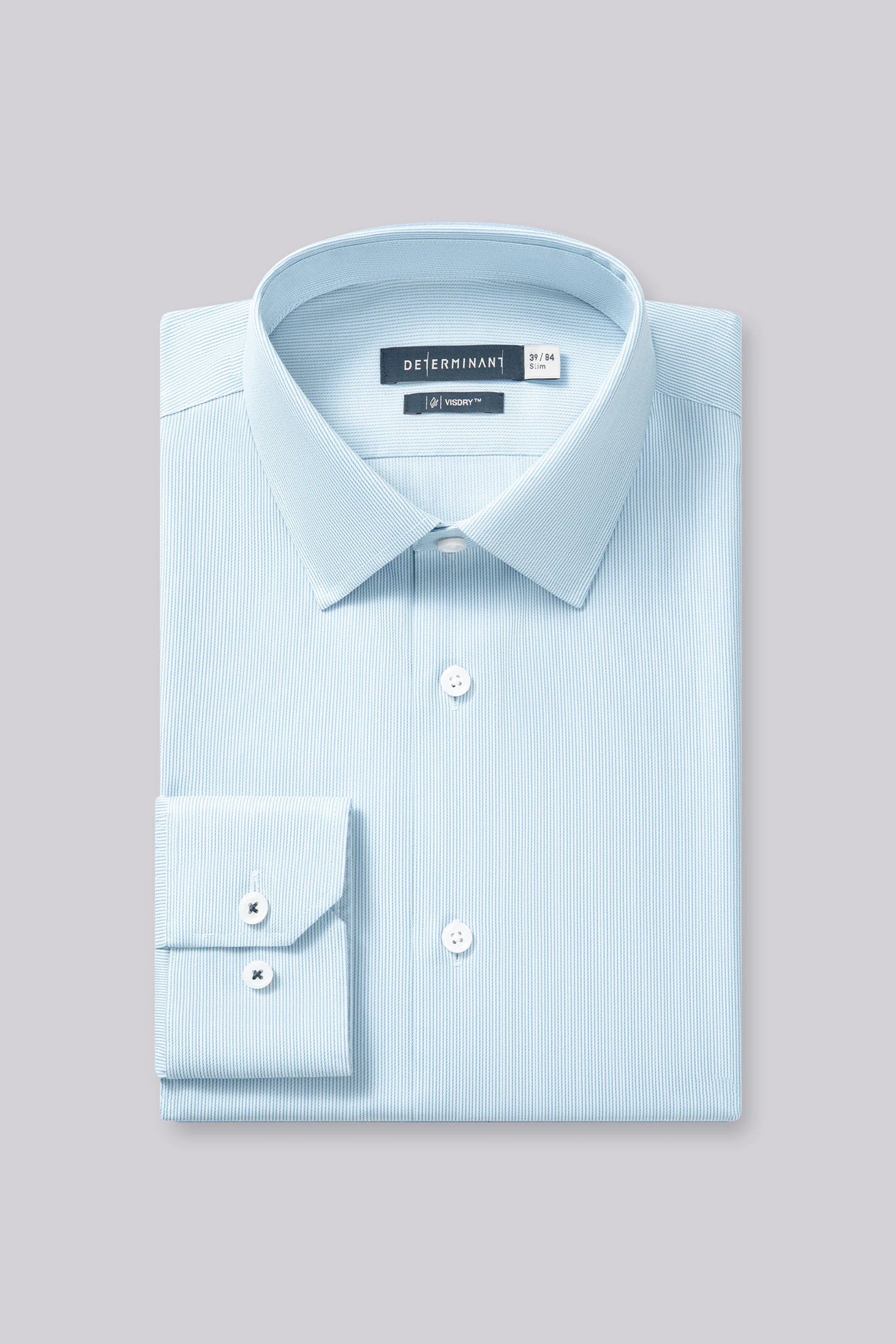 VISDRY™ Twill Dress Shirt | Light Blue Stripes 18151N - Image 3