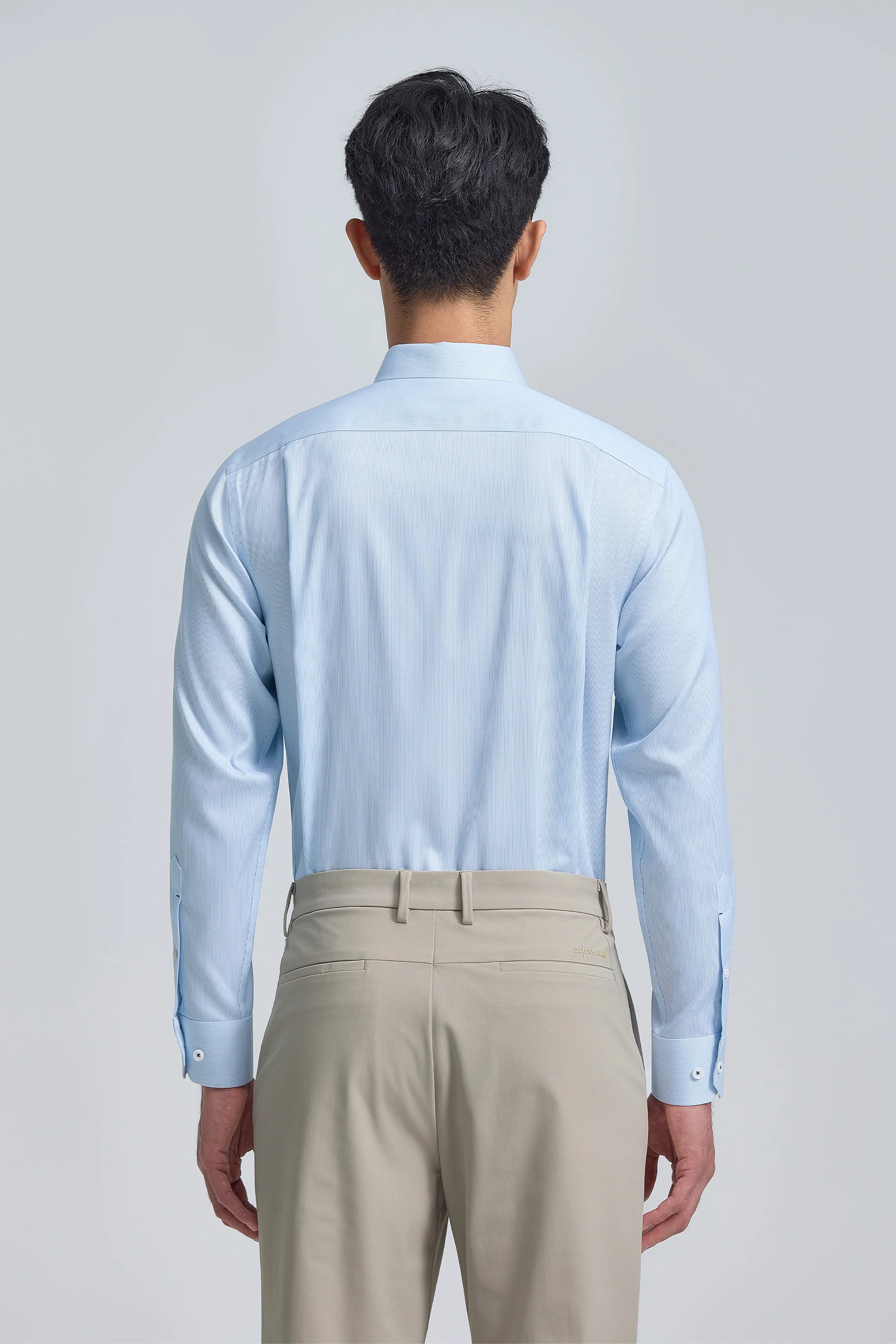 VISDRY™ Twill Dress Shirt | Light Blue Stripes 18151N - Image 9