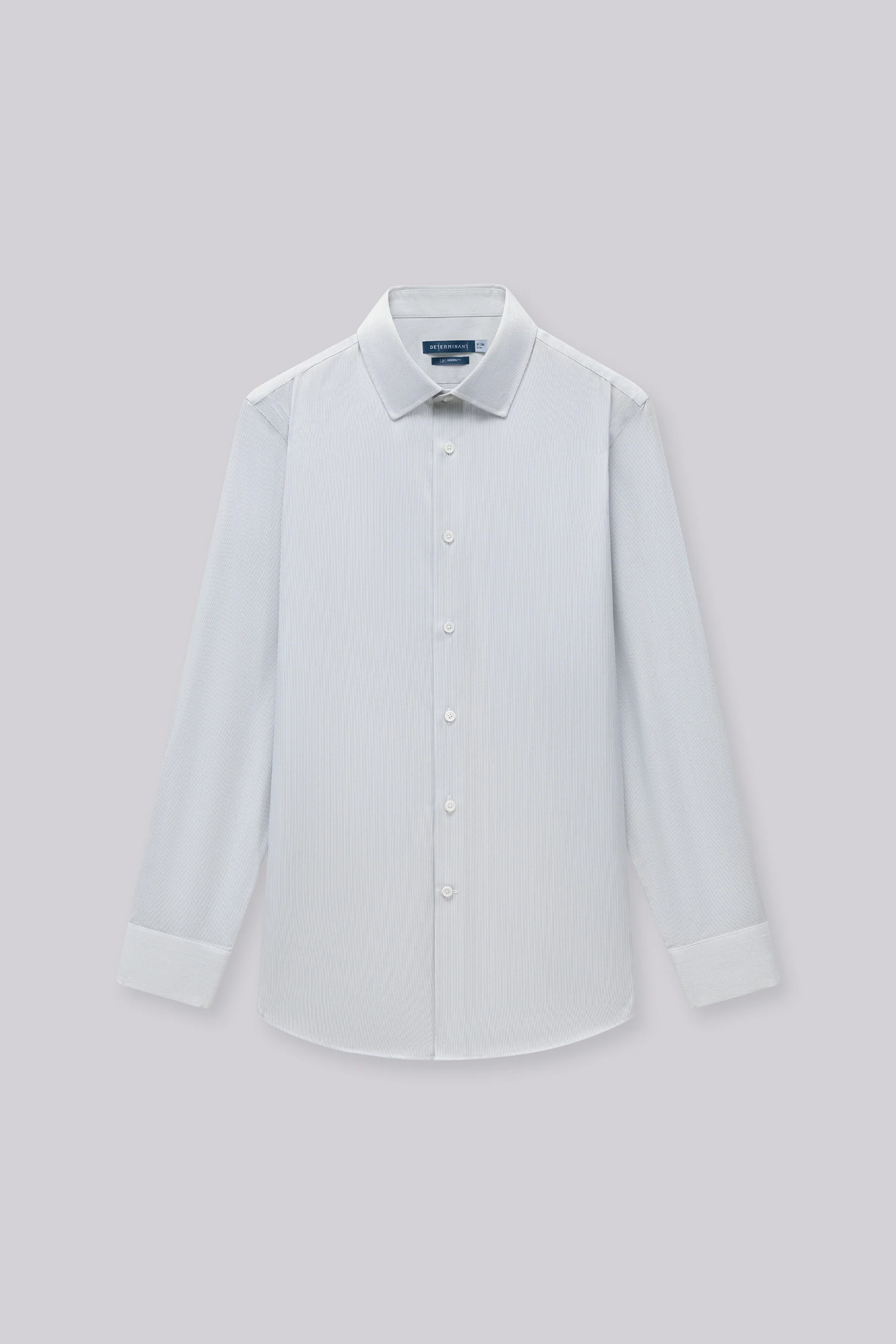 VISDRY™ Twill Dress Shirt | Light Grey Stripes 27229N - Image 5