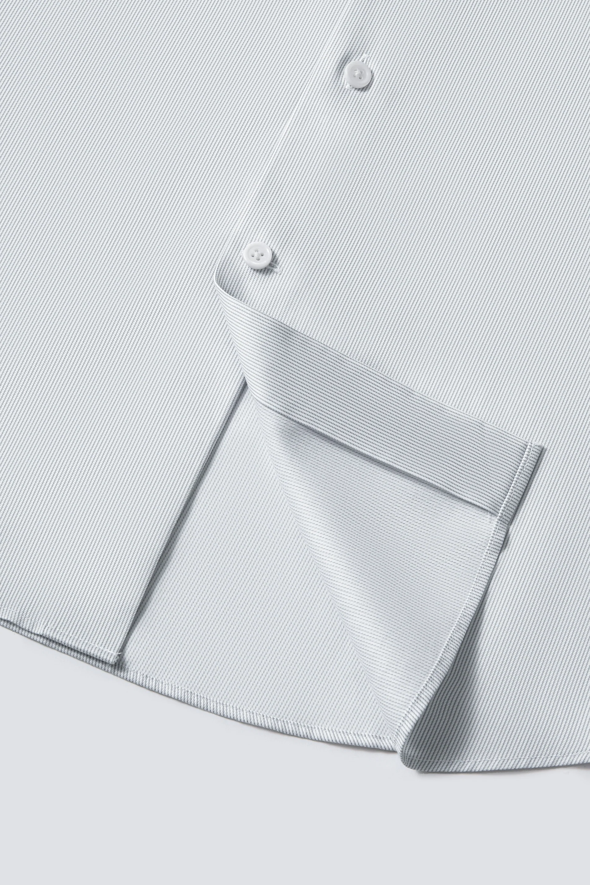 VISDRY™ Twill Dress Shirt | Light Grey Stripes 27229N - Image 8