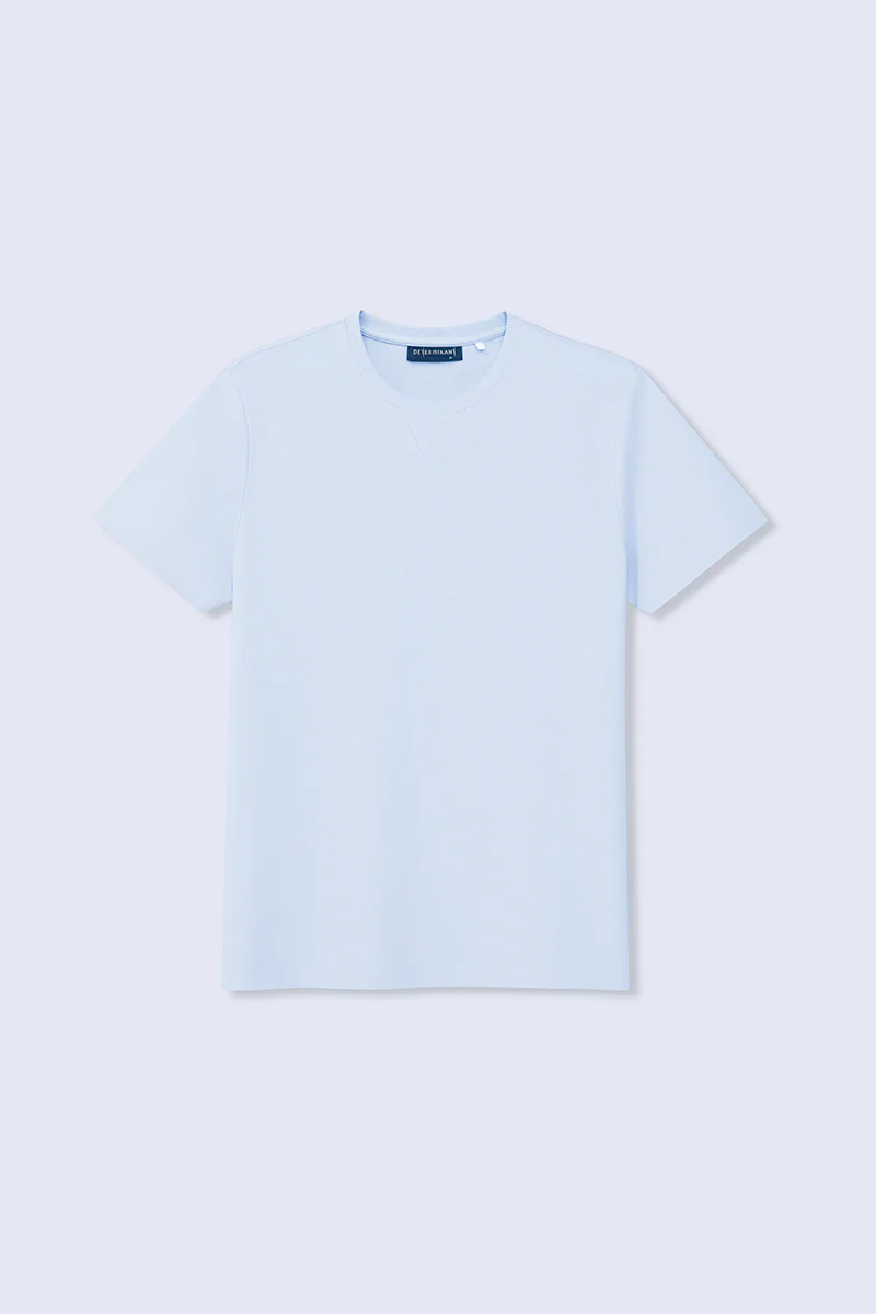 VISDRY™ Crew Neck T-Shirt | Light Blue BLE237 - Image 10