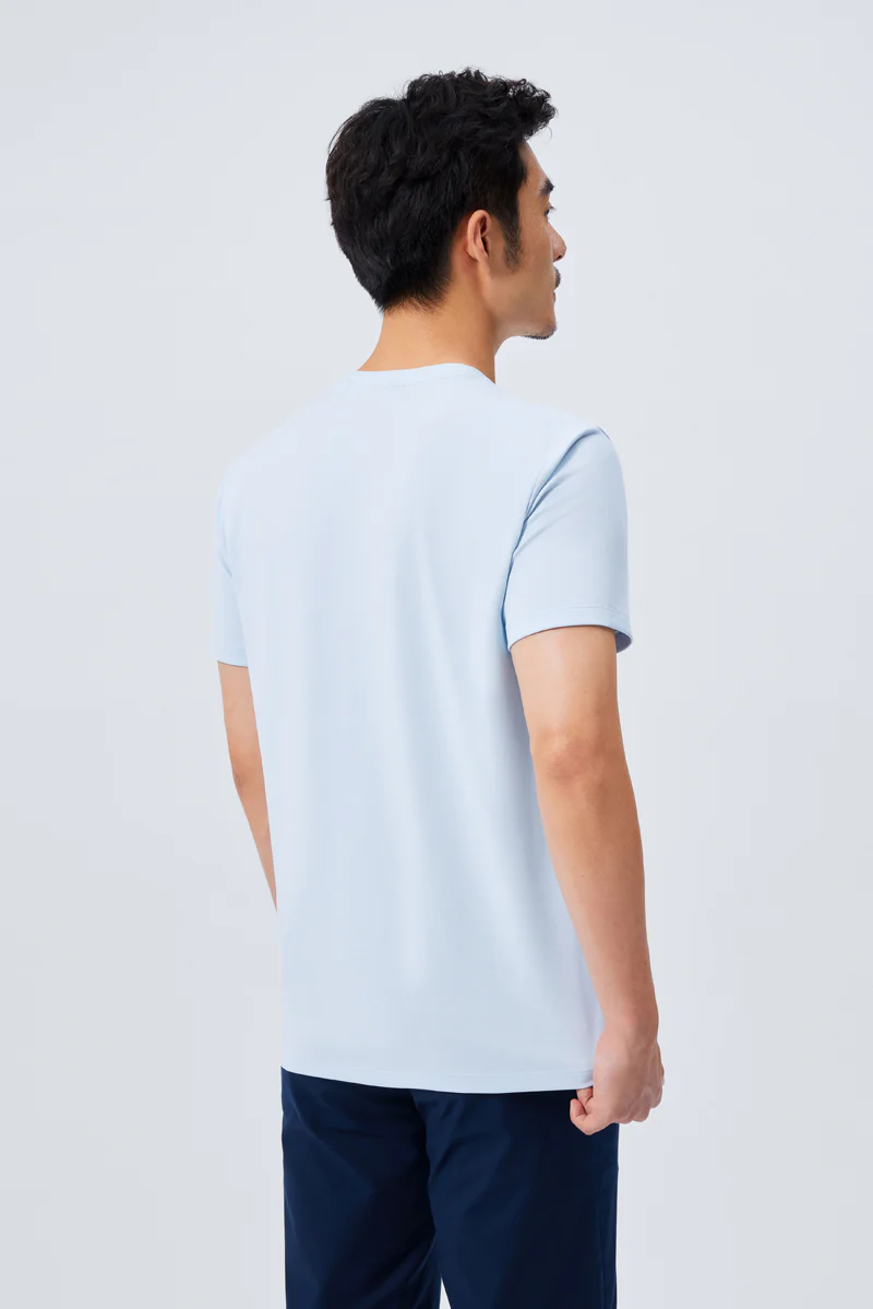 VISDRY™ Crew Neck T-Shirt | Light Blue BLE237 - Image 4