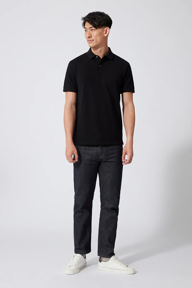 VISDRY™ Pique Polo | Black BKFD01 - Image 3