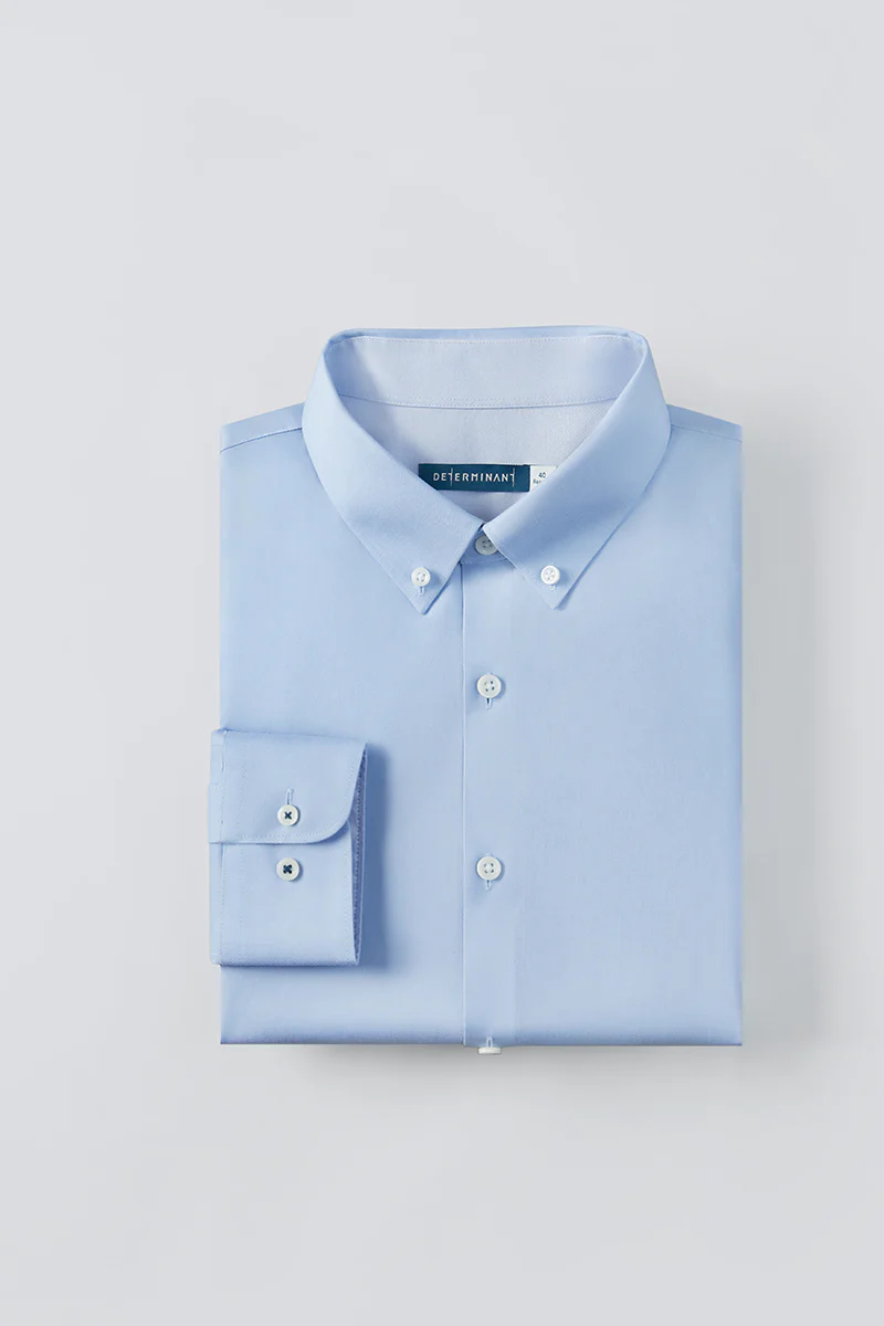 VISDRY™ Twill Button-Down Smart Shirt | Light Blue 9773NZ - Image 11