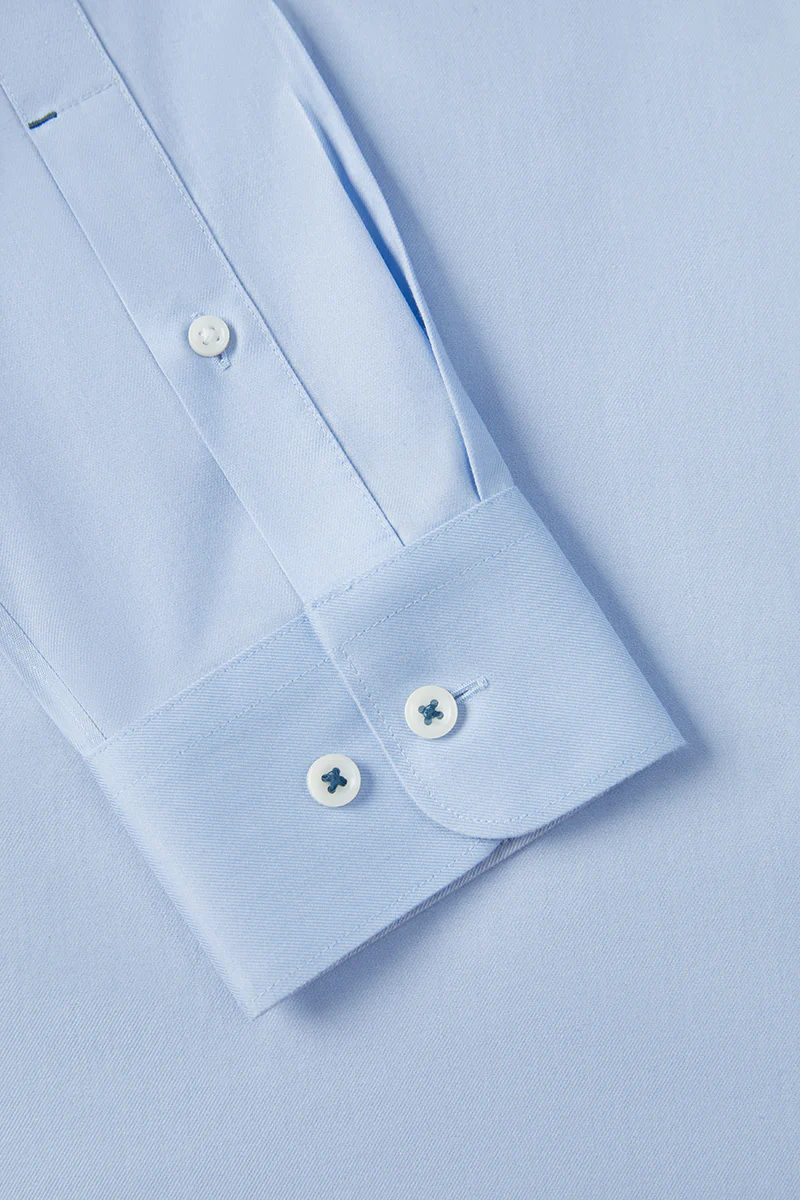 VISDRY™ Twill Button-Down Smart Shirt | Light Blue 9773NZ - Image 6
