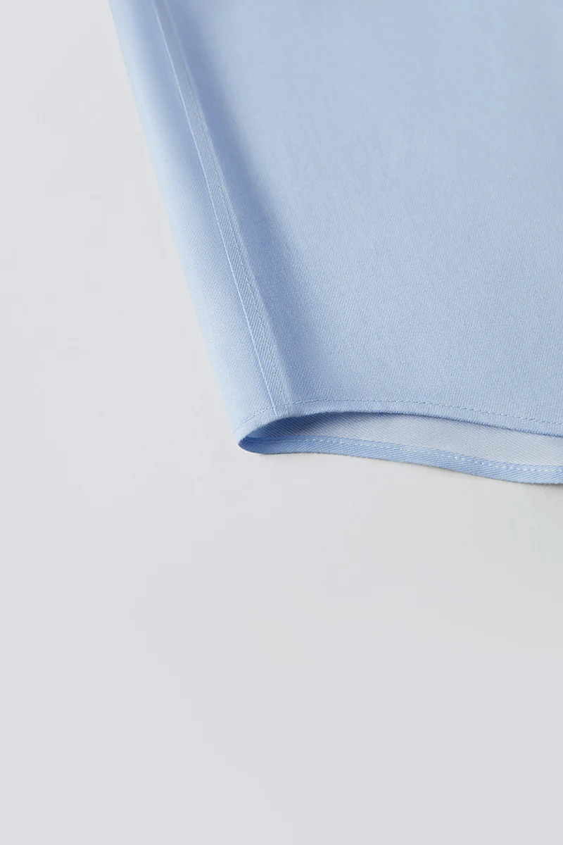 VISDRY™ Twill Button-Down Smart Shirt | Light Blue 9773NZ - Image 7