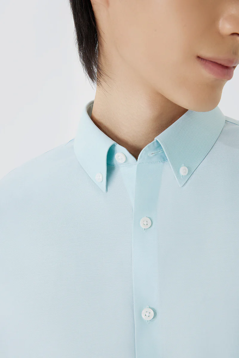VISDRY™ Twill Button-Down Smart Shirt | Mint 7560NZ - Image 2