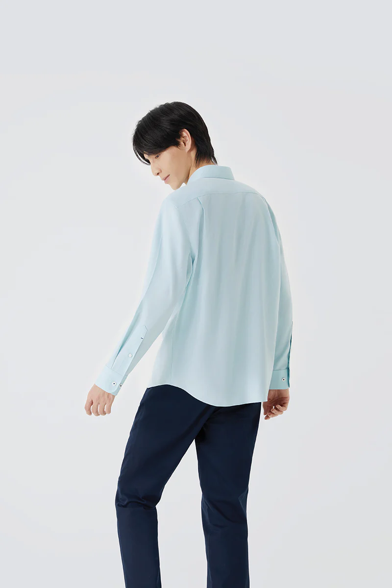 VISDRY™ Twill Button-Down Smart Shirt | Mint 7560NZ - Image 3