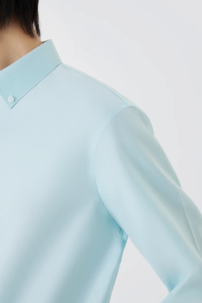 VISDRY™ Twill Button-Down Smart Shirt | Mint 7560NZ - Image 4