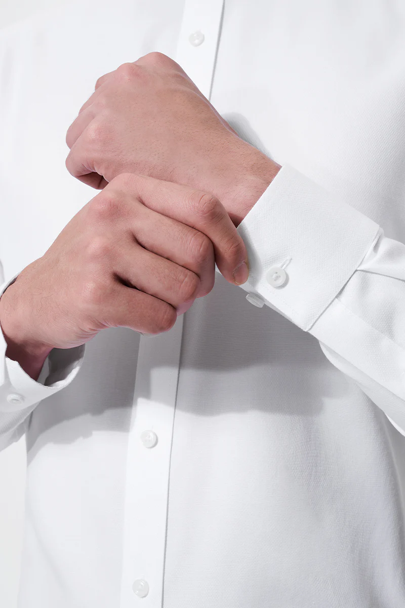 VISDRY™ Dobby Dress Shirt | White WH001Z - Image 3