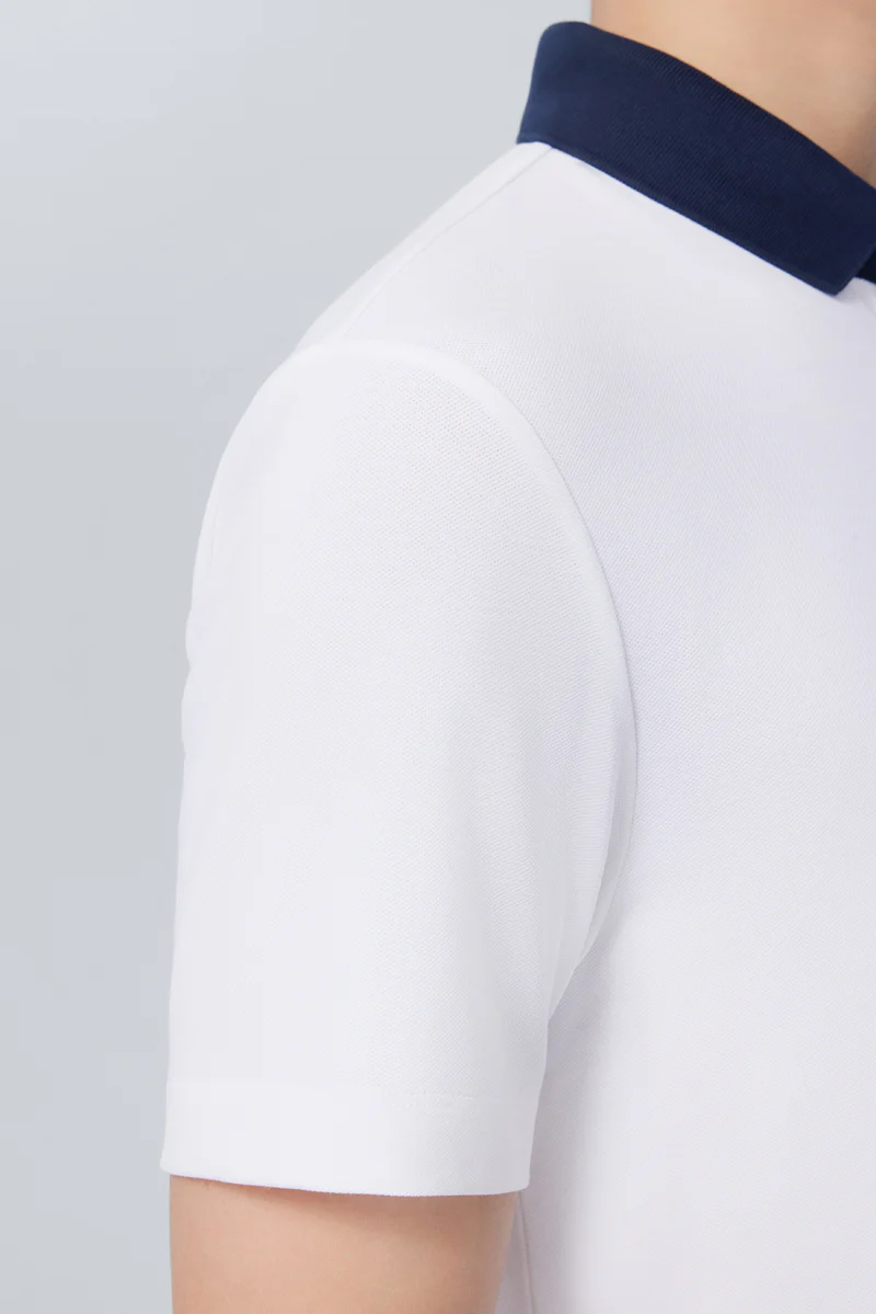 VISDRY™ Pique Contrast Collar Polo | White WH001Z - Image 5