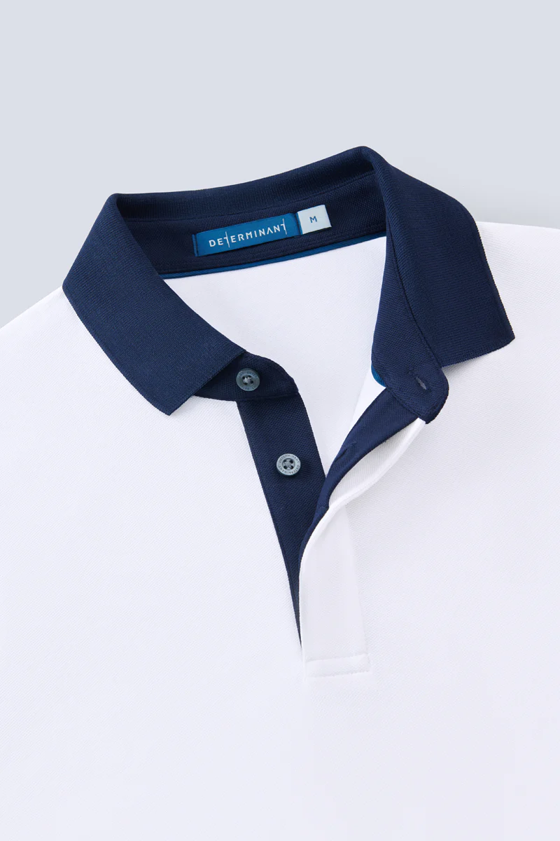 VISDRY™ Pique Contrast Collar Polo | White WH001Z - Image 6