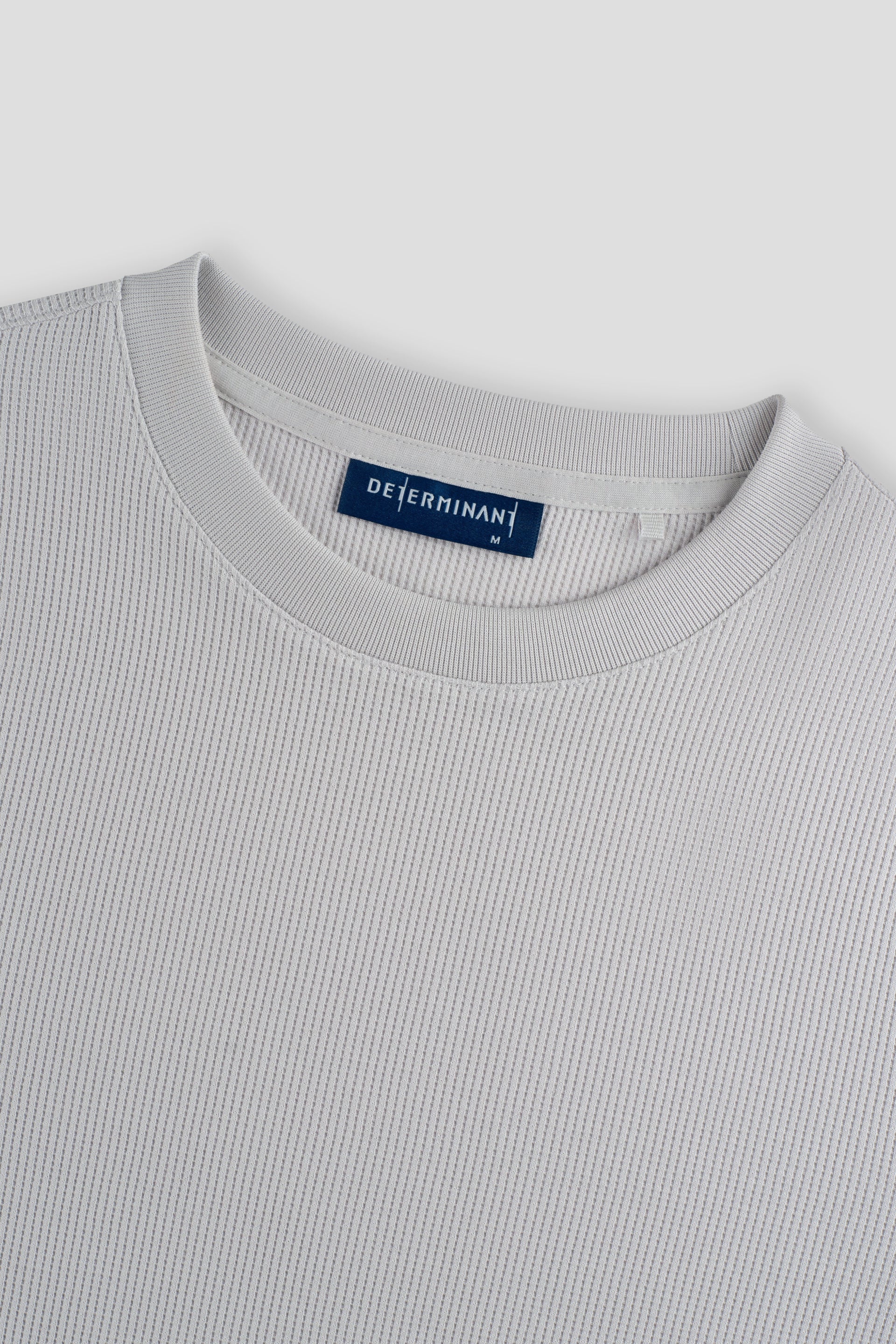 Waffle Crew Neck Long Sleeve T-Shirt | Light Grey GYFL01 - Image 3