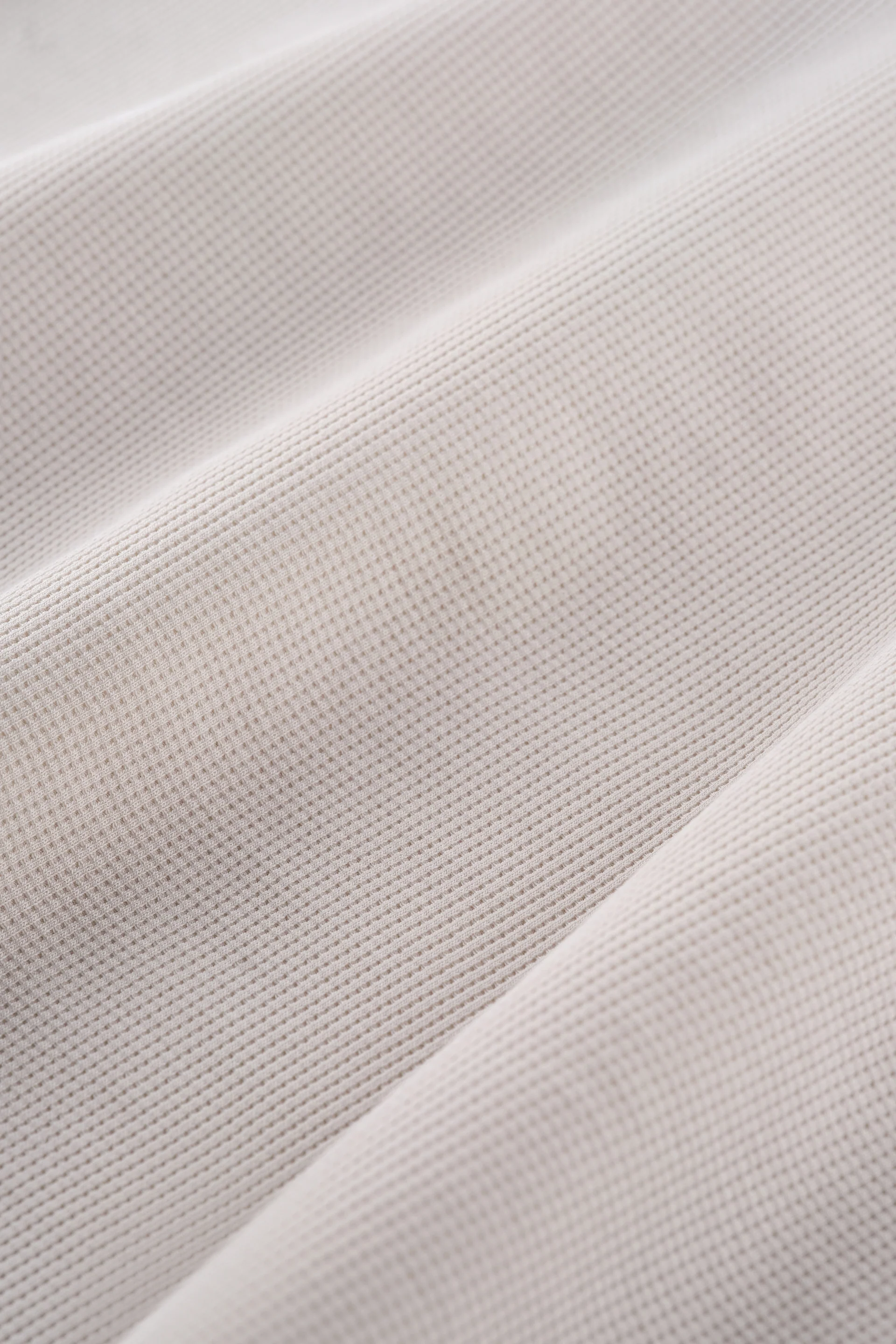 Waffle Henley Long Sleeve T-Shirt | Light Beige PT0404 - Image 4