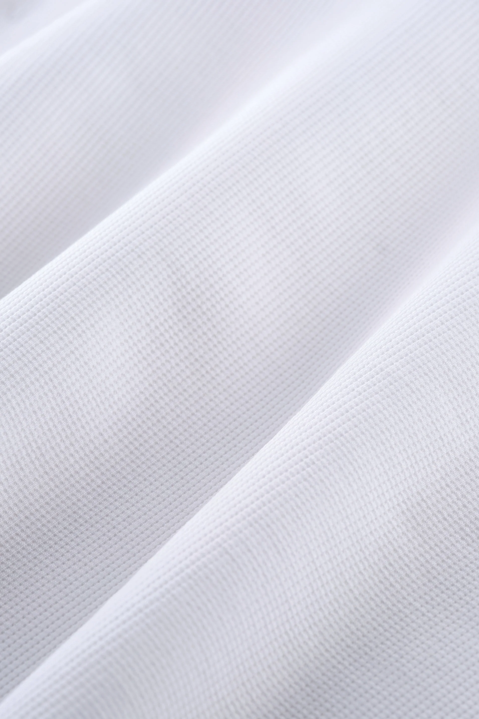 Waffle Henley Long Sleeve T-Shirt | White WH001Z - Image 3
