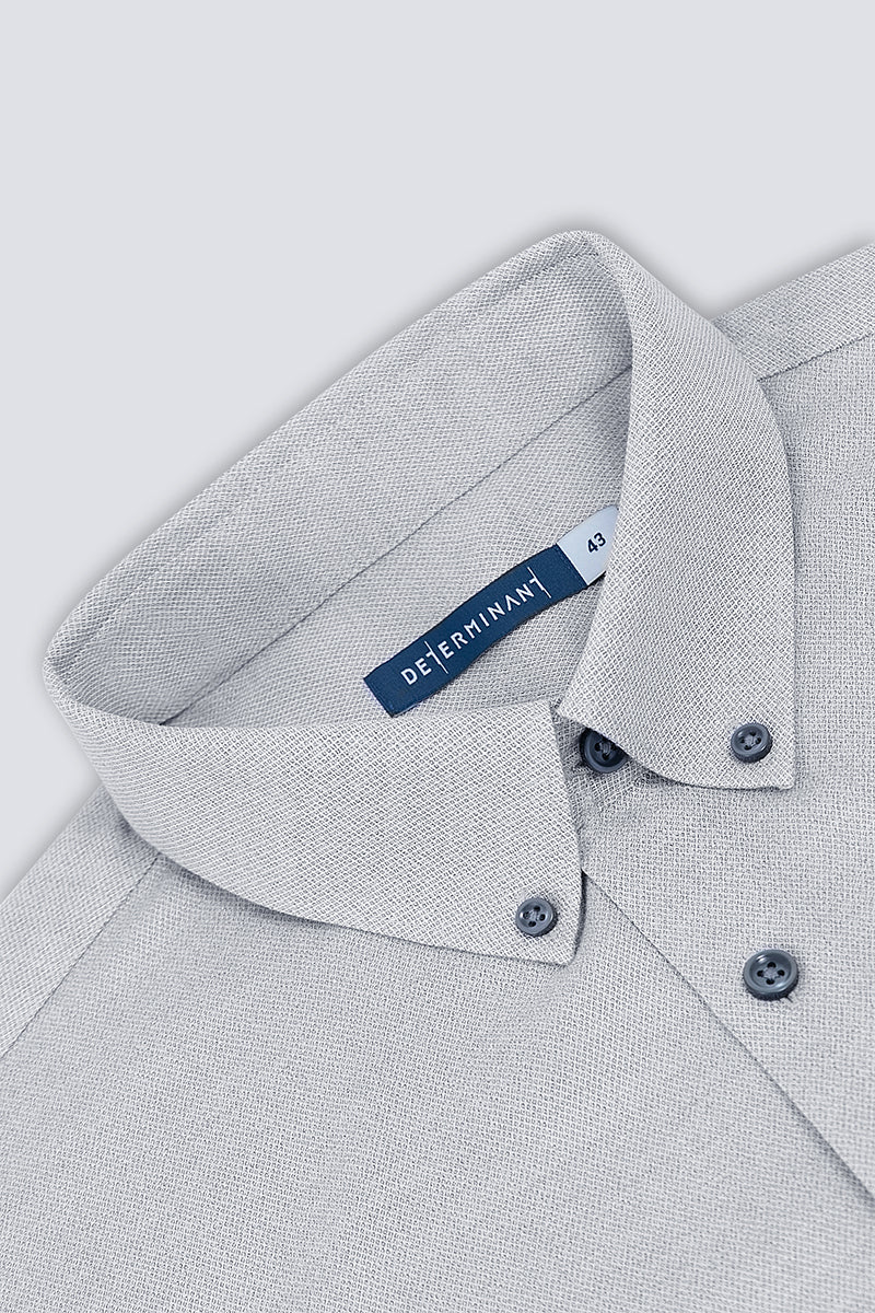 Waterless Dye Button-Down Smart Shirt | Grey 25238N - Image 10