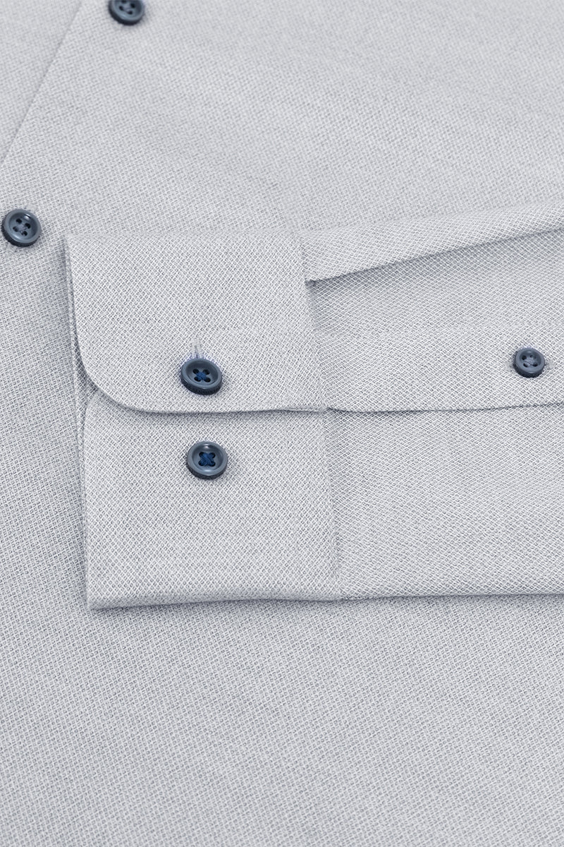Waterless Dye Button-Down Smart Shirt | Grey 25238N - Image 11