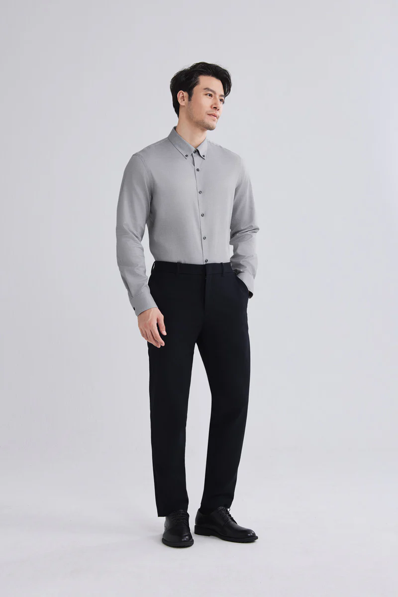 Waterless Dye Button-Down Smart Shirt | Grey 25238N - Image 3