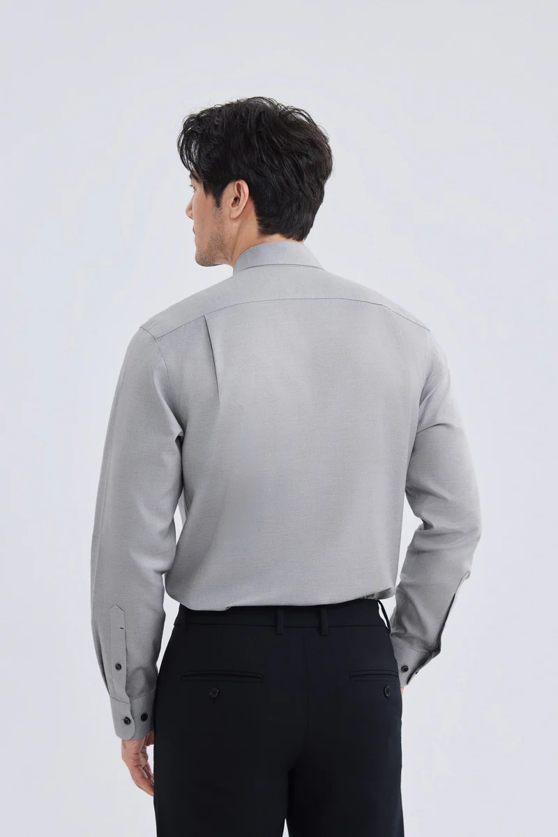 Waterless Dye Button-Down Smart Shirt | Grey 25238N - Image 4