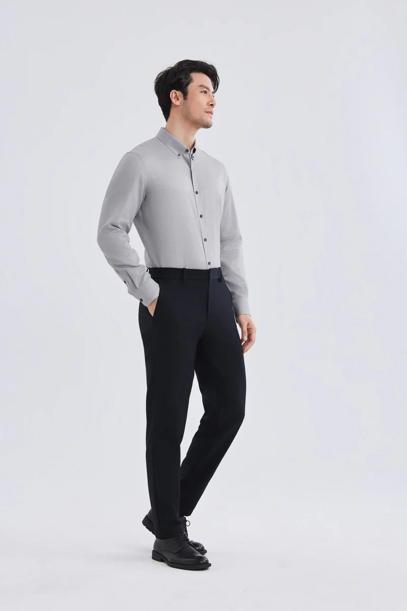 Waterless Dye Button-Down Smart Shirt | Grey 25238N - Image 6