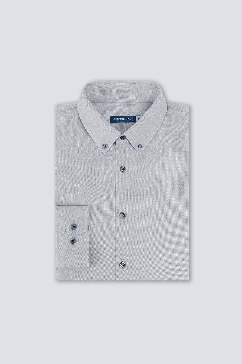 Waterless Dye Button-Down Smart Shirt | Grey 25238N - Image 8