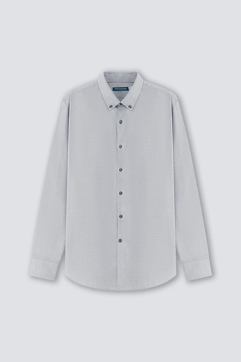 Waterless Dye Button-Down Smart Shirt | Grey 25238N - Image 9