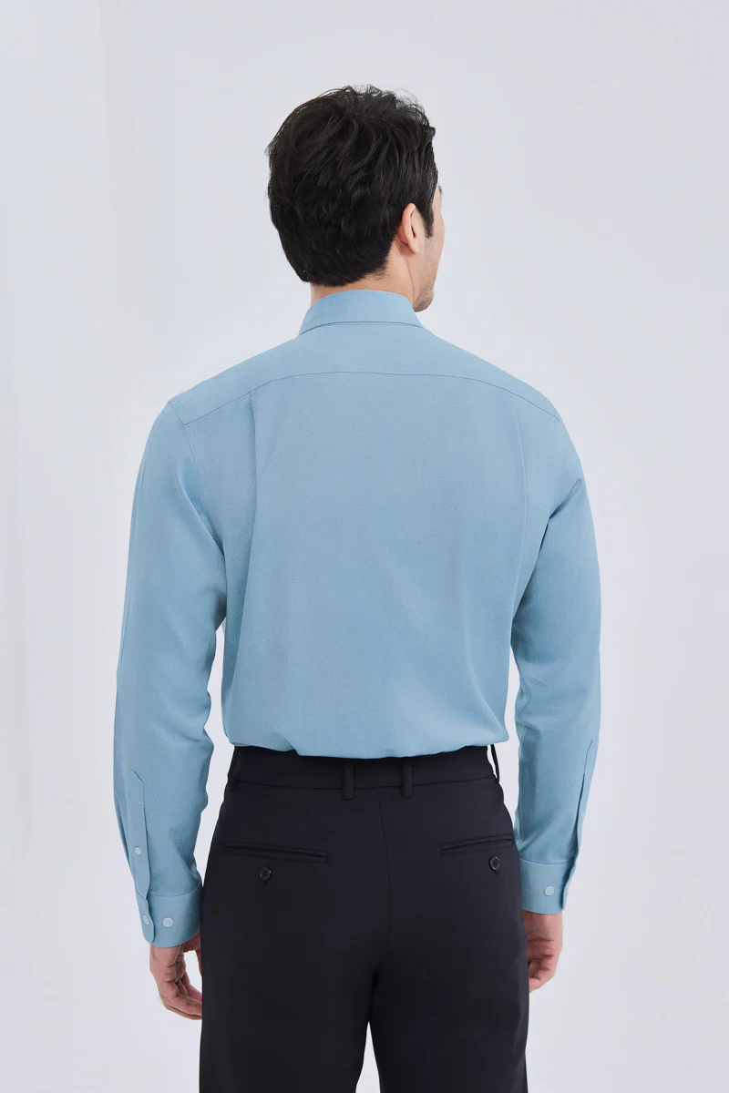 Waterless Dye Button-Down Smart Shirt | Indigo Blue 25239N - Image 3