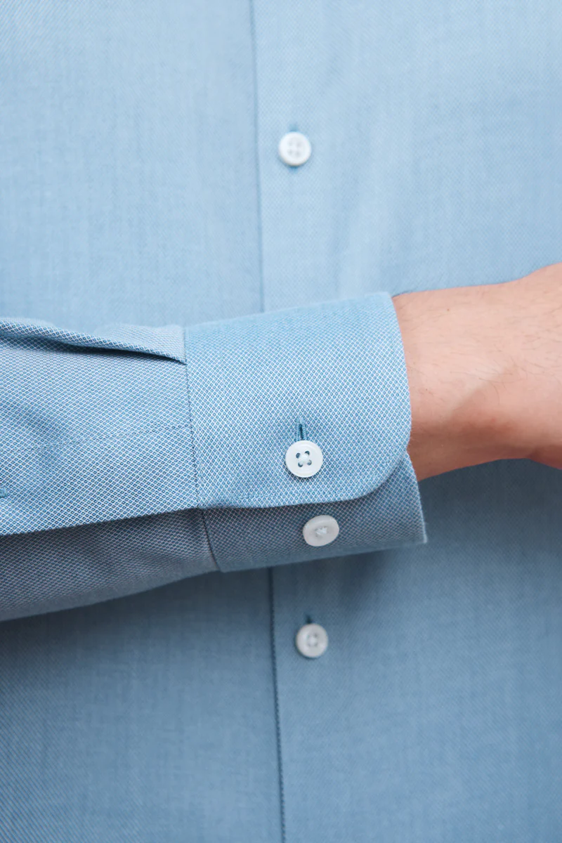 Waterless Dye Button-Down Smart Shirt | Indigo Blue 25239N - Image 4