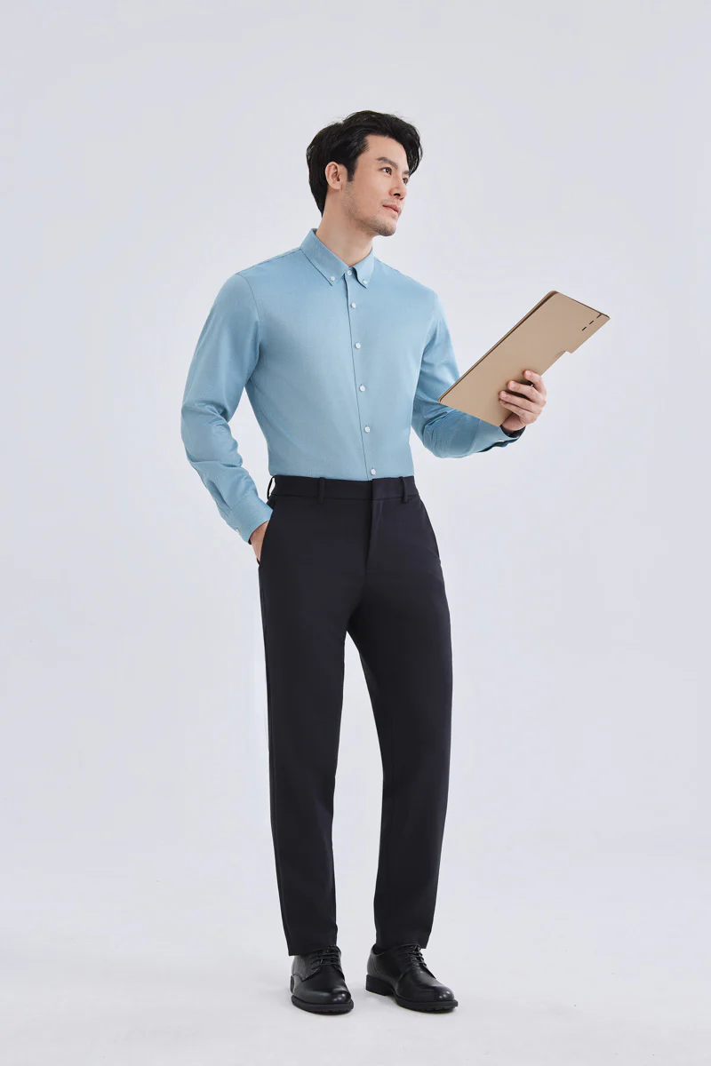 Waterless Dye Button-Down Smart Shirt | Indigo Blue 25239N - Image 6