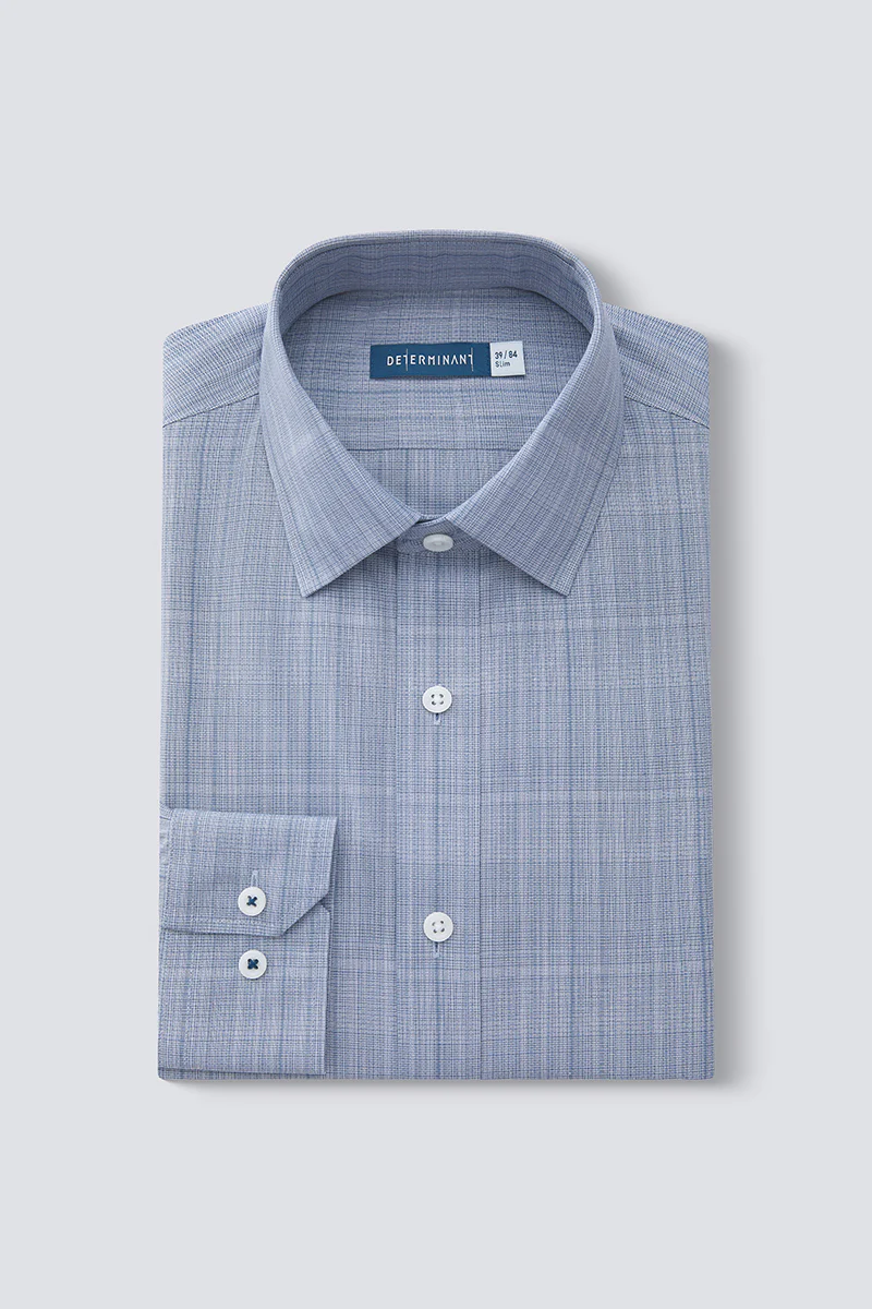 Waterless Dye Dress Shirt | Blue 23410N - Image 11