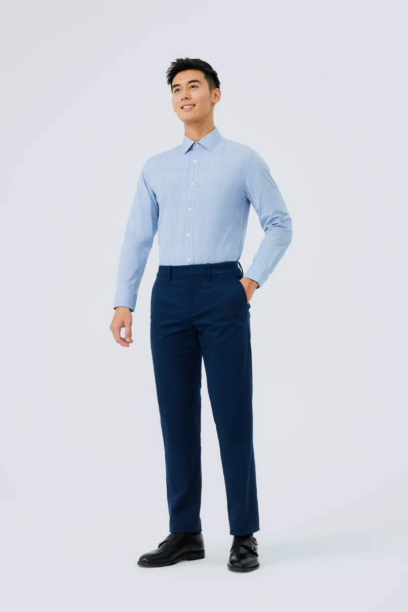 Waterless Dye Dress Shirt | Blue 23410N - Image 12