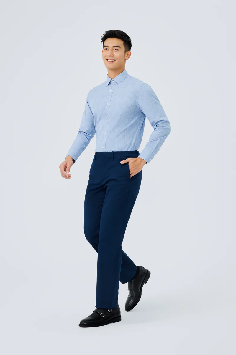 Waterless Dye Dress Shirt | Blue 23410N - Image 3