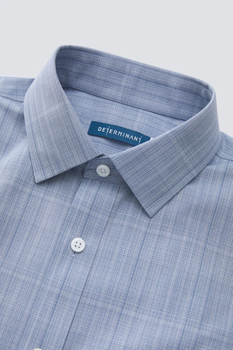 Waterless Dye Dress Shirt | Blue 23410N - Image 7