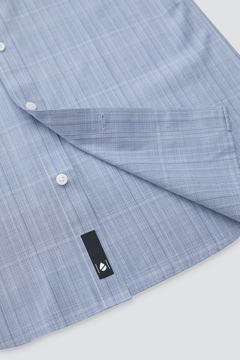 Waterless Dye Dress Shirt | Blue 23410N - Image 8