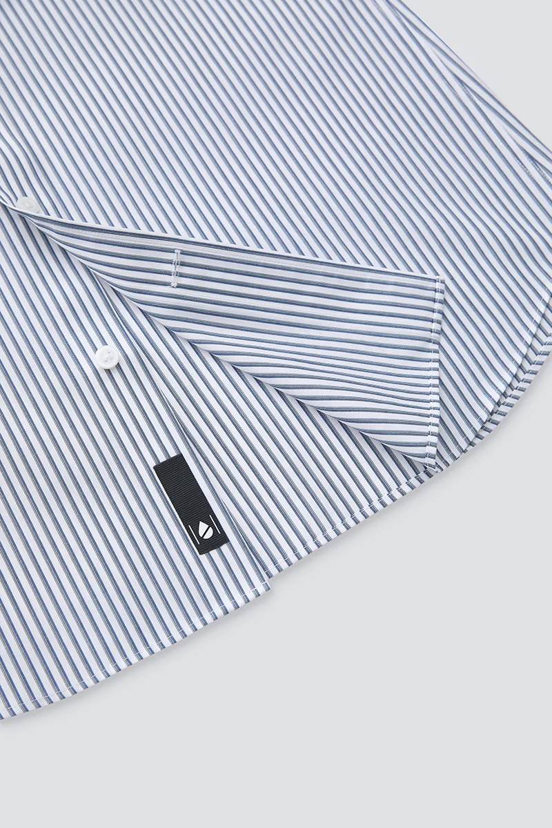 Waterless Dye Dress Shirt | Dark Blue Stripes 22565N - Image 10