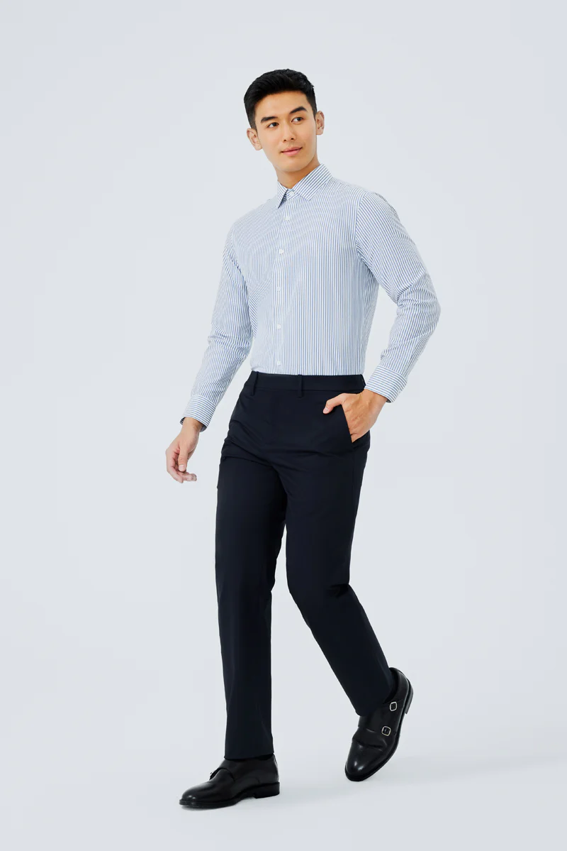 Waterless Dye Dress Shirt | Dark Blue Stripes 22565N - Image 6