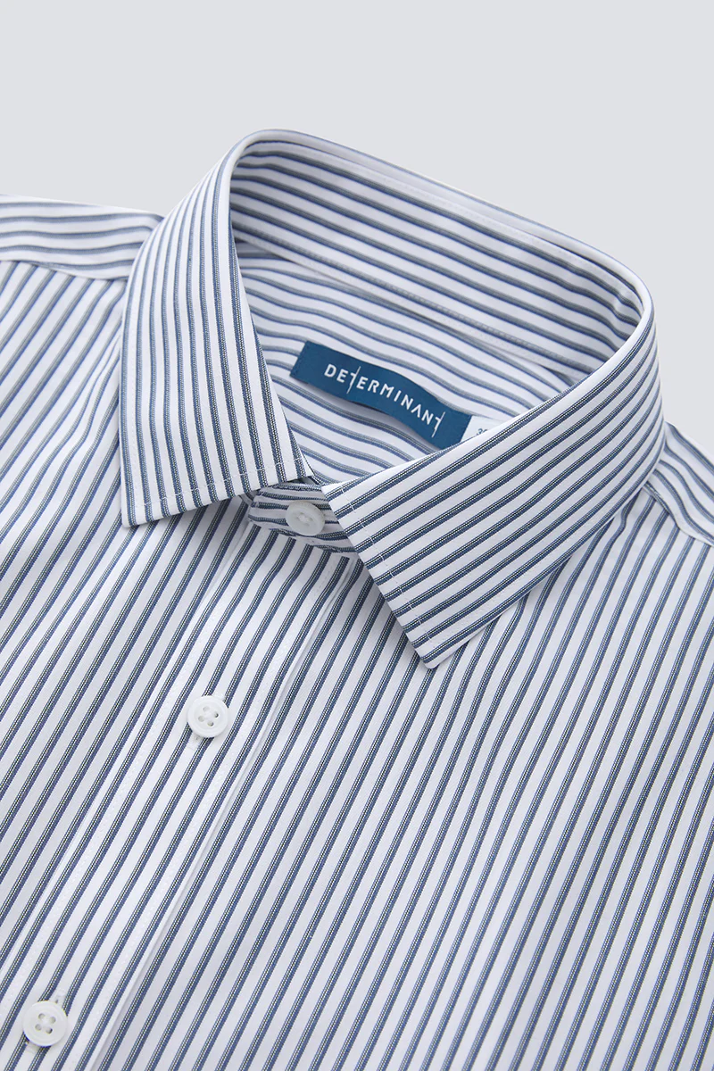 Waterless Dye Dress Shirt | Dark Blue Stripes 22565N - Image 8