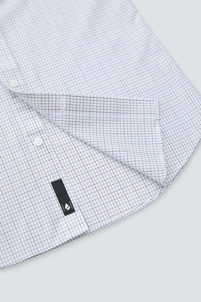 Waterless Dye Dress Shirt | White Multi-Check 20812N - Image 10