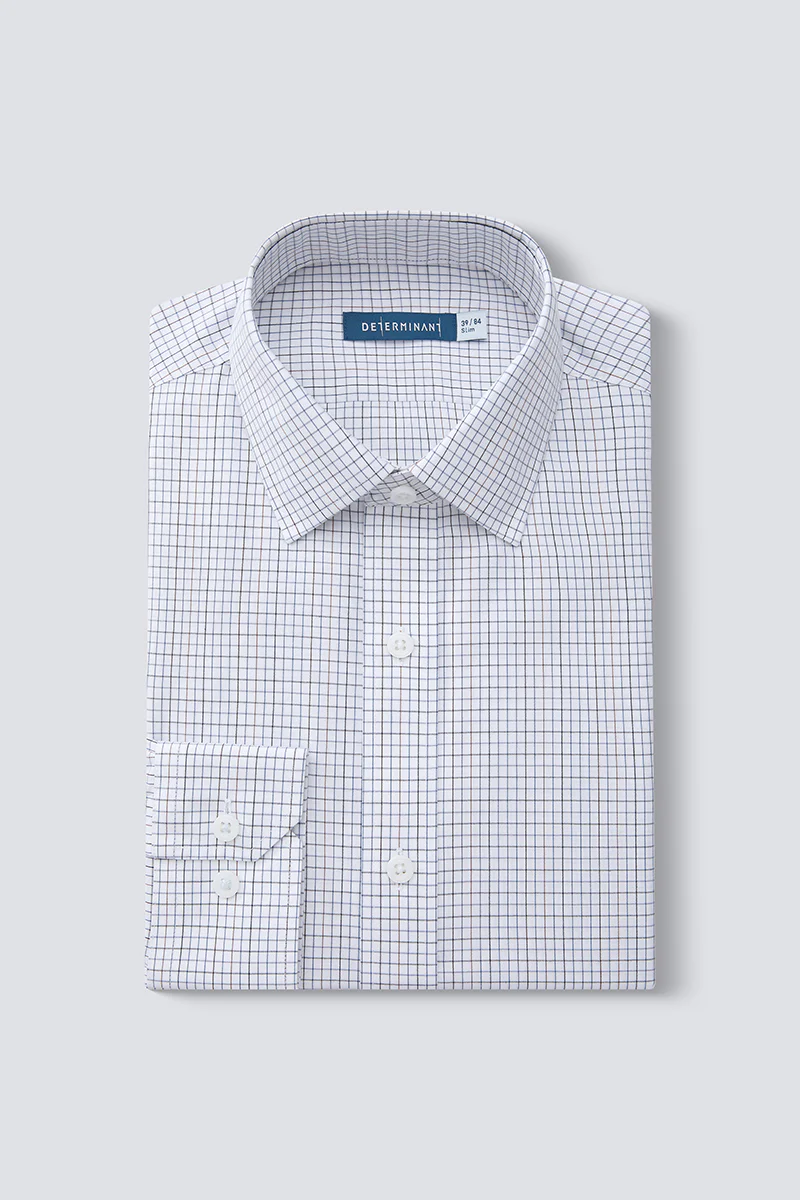 Waterless Dye Dress Shirt | White Multi-Check 20812N - Image 13