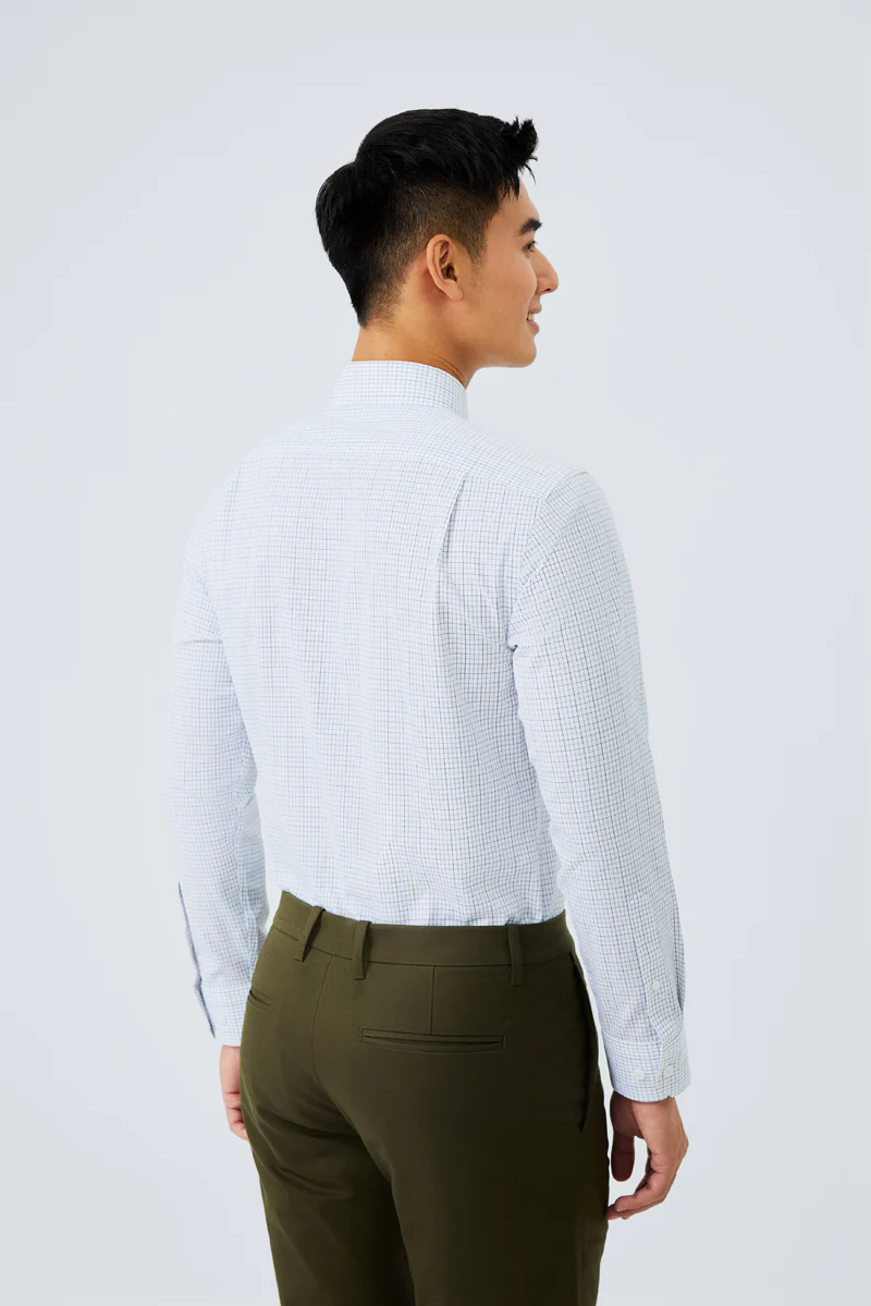 Waterless Dye Dress Shirt | White Multi-Check 20812N - Image 4