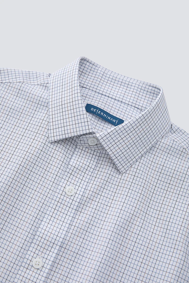 Waterless Dye Dress Shirt | White Multi-Check 20812N - Image 8