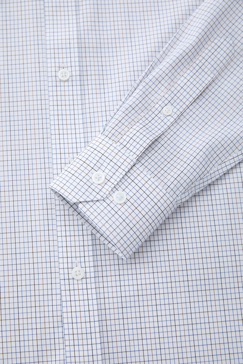 Waterless Dye Dress Shirt | White Multi-Check 20812N - Image 9
